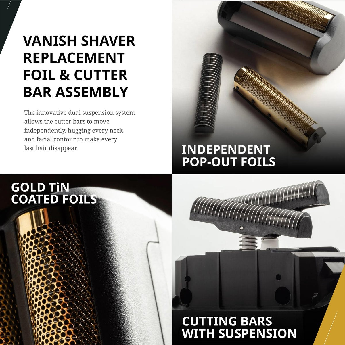 Wahl Professional 5 Star Vanish Shaver - Cordless Lithium-Ion Foil Shaver with 100+ Minute Runtime, Ergonomic Design, Gold Avelisse