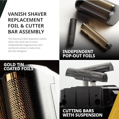 Wahl Professional 5 Star Vanish Shaver - Cordless Lithium-Ion Foil Shaver with 100+ Minute Runtime, Ergonomic Design, Gold Avelisse