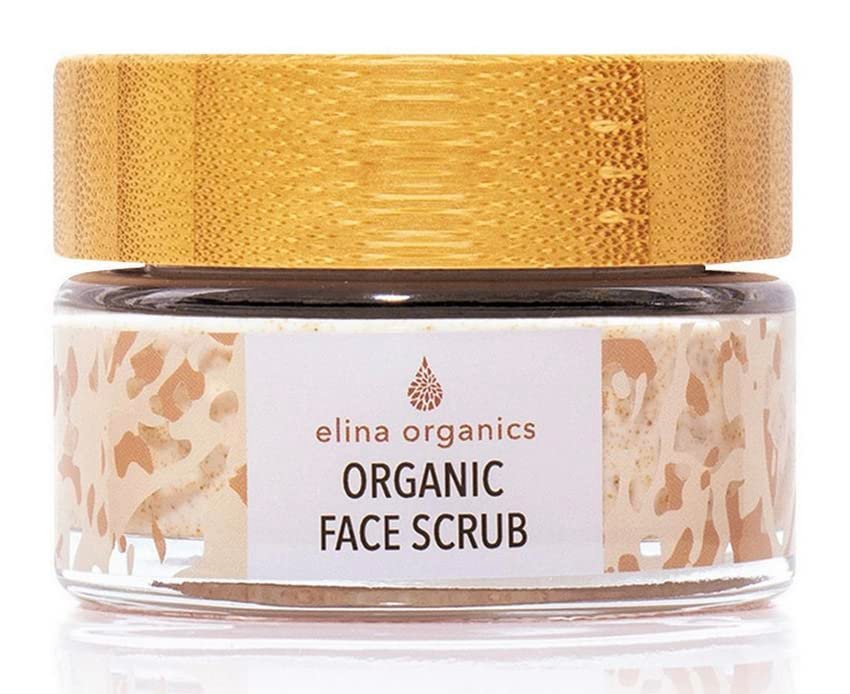 Organic Face Scrub 2oz – Natural Exfoliator with Crushed Walnut Shells, Aloe Vera, Green Tea, & Silk Protein – Clears Blackheads & Smooths Skin – Hydrating & Gentle for All Skin Types - görsel 1