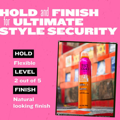 TIGI Bed Head Keep It Casual Hair Spray - Flexible Hold with Brushable Finish, Frizz & Static Control, 9.1 oz