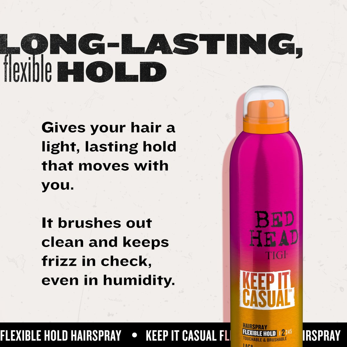 TIGI Bed Head Keep It Casual Hair Spray - Flexible Hold with Brushable Finish, Frizz & Static Control, 9.1 oz - görsel 8