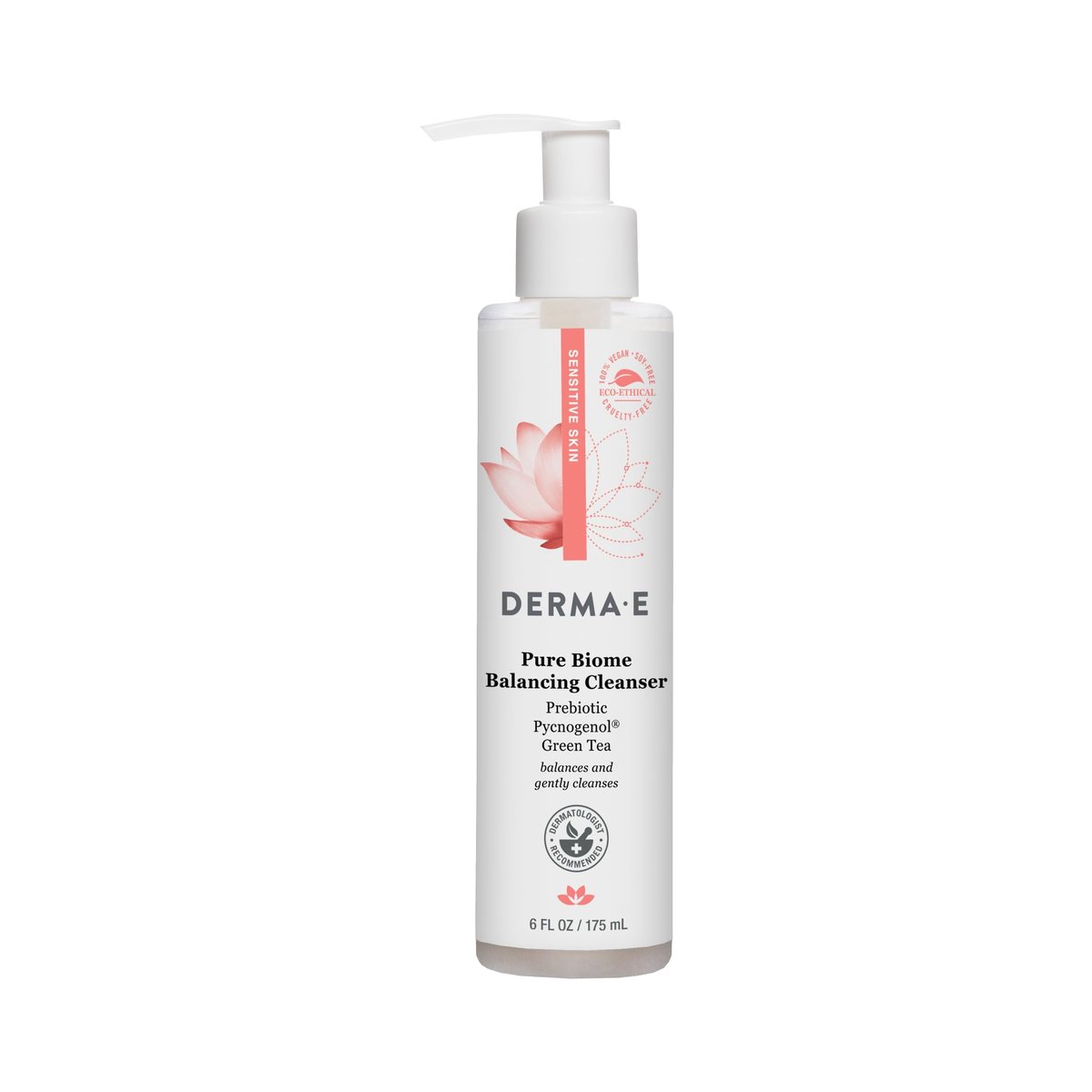 Derma E Pure Biome Balancing Cleanser - Cranberry, 6 Fl Oz - Gentle Daily Face Wash for Sensitive Skin Avelisse