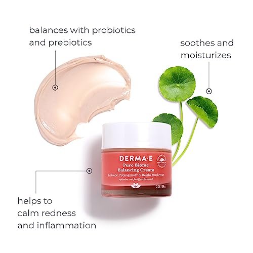 DERMA E Pure Biome Balancing Cream - 2 oz | Cranberry | Face Moisturizer for Balanced Skin Avelisse