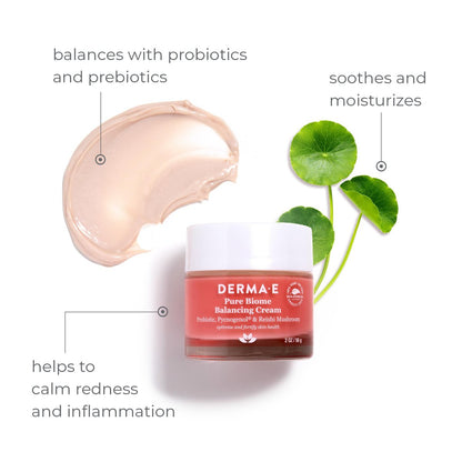 DERMA E Pure Biome Balancing Cream - 2 oz | Cranberry | Face Moisturizer for Balanced Skin Avelisse