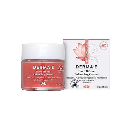 DERMA E Pure Biome Balancing Cream - 2 oz | Cranberry | Face Moisturizer for Balanced Skin Avelisse