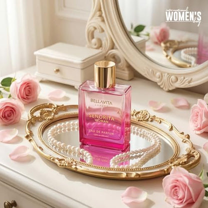 Bellavita Luxury Senorita Eau de Parfum for Women – Fresh Floral with Yuzu, Peony & Musk – 100 ml (3.4 fl.oz.) Long-Lasting Fragrance Avelisse