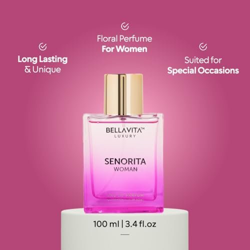 Bellavita Luxury Senorita Eau de Parfum for Women – Fresh Floral with Yuzu, Peony & Musk – 100 ml (3.4 fl.oz.) Long-Lasting Fragrance Avelisse