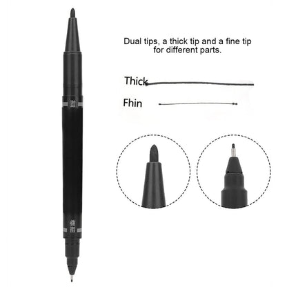 Tiiyee 10-Pack Tattoo Skin Markers – Fine & Regular Tip Stencil Pens for Tattoo Artists (Black) Avelisse