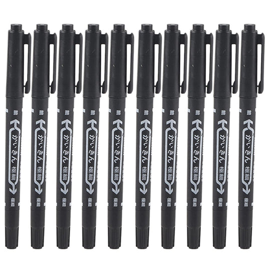 Tiiyee 10-Pack Tattoo Skin Markers – Fine & Regular Tip Stencil Pens for Tattoo Artists (Black) Avelisse