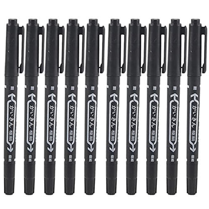 Tiiyee 10-Pack Tattoo Skin Markers – Fine & Regular Tip Stencil Pens for Tattoo Artists (Black) Avelisse