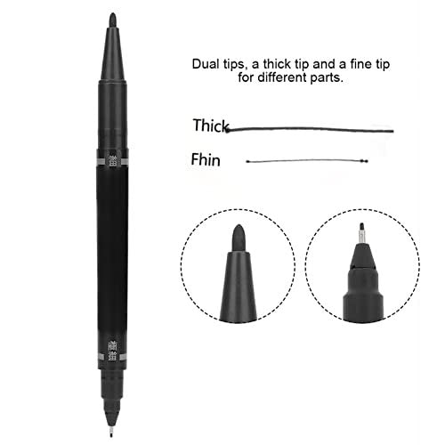 Tiiyee 10-Pack Tattoo Skin Markers – Fine & Regular Tip Stencil Pens for Tattoo Artists (Black) Avelisse