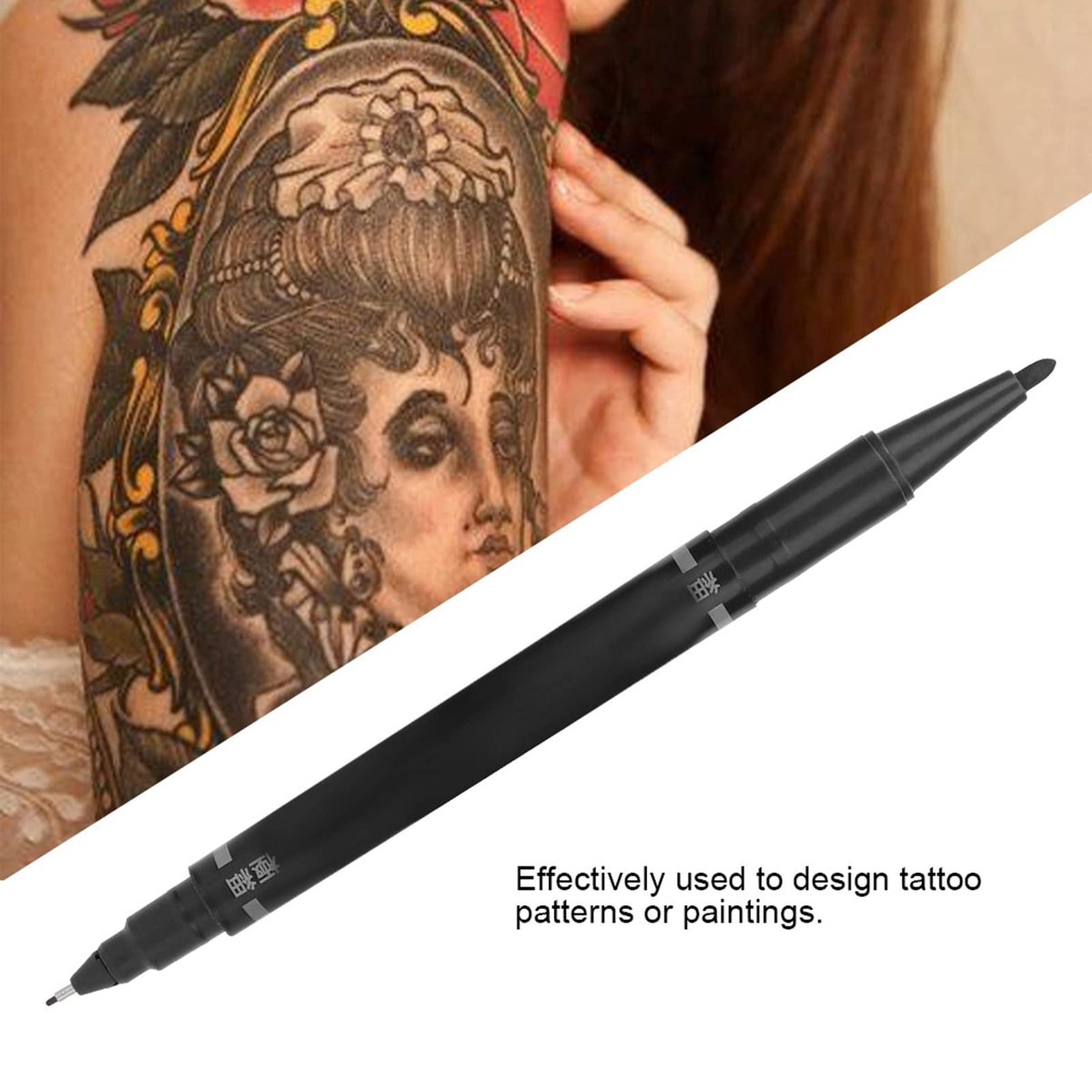 Tiiyee 10-Pack Tattoo Skin Markers – Fine & Regular Tip Stencil Pens for Tattoo Artists (Black) Avelisse