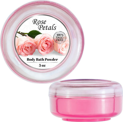 R-NEU Body Powder for Women – Talc-Free Dusting Powder with Elegant Rose Petals Scent, 5 oz