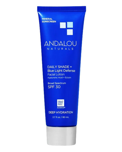 Andalou Naturals Clear Skin Mineral Face Sunscreen SPF 30 - Daily Shade Pollution Defense Facial Sunblock Lotion with Zinc Oxide - Lightweight, Non-Greasy, Non-comedogenic, Fragrance-Free - 2.7 fl oz Avelisse