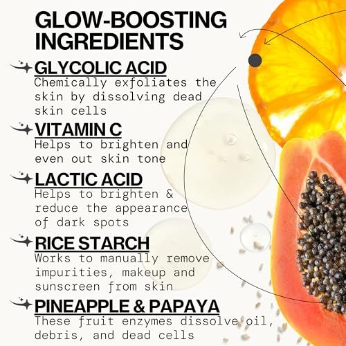 Pacifica Glow Baby Exfoliating Face Scrub – Brightening Enzyme Facial Cleanser with Vitamin C & Glycolic Acid for Radiant Smooth Skin, Vegan & Microbead-Free (4 fl oz) Avelisse