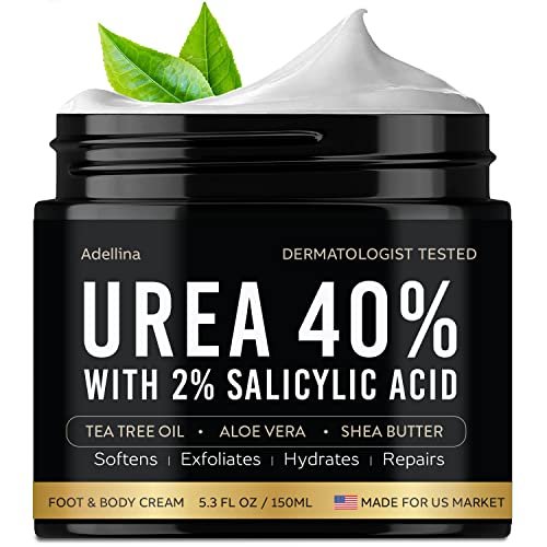 Adellina Urea Cream 40 Percent for Feet Maximum Strength - Dry Cracked Heels Repair Lotion 5.3 oz Avelisse