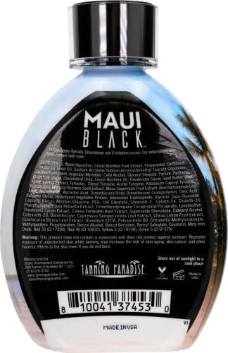 Tanning Paradise Maui Black Tanning Lotion - Instant Dark Tan with Coconut Oil & Aloe, 13.5 oz Avelisse