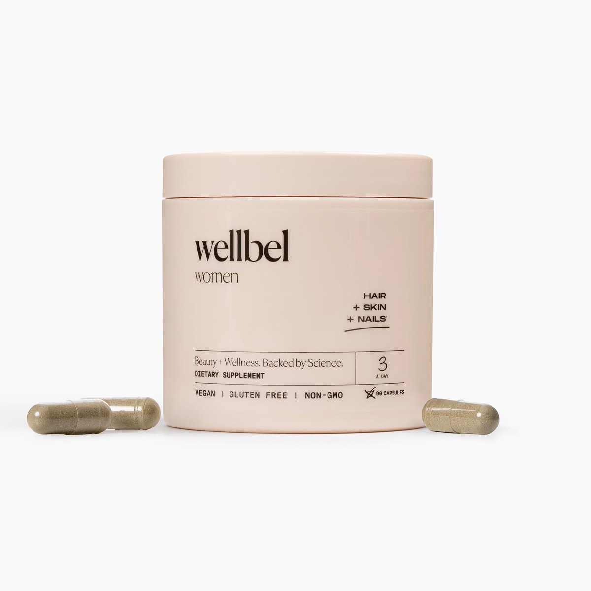 WELLBEL Women Clean Supplement for Hair, Skin, and Nails - Vegan, Gluten Free & Non GMO (90 Count) Avelisse