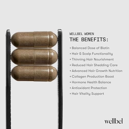 WELLBEL Women Clean Supplement for Hair, Skin, and Nails - Vegan, Gluten Free & Non GMO (90 Count) Avelisse