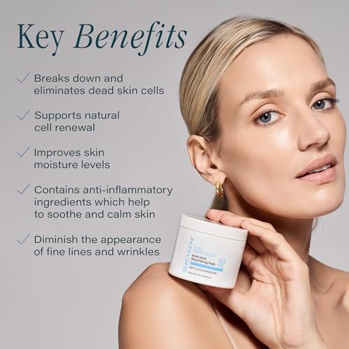 SKINN Multi-Acid Resurfacing Pads – Glycolic, Lactic & Salicylic Acid Exfoliating Treatment (60 Pads) Avelisse
