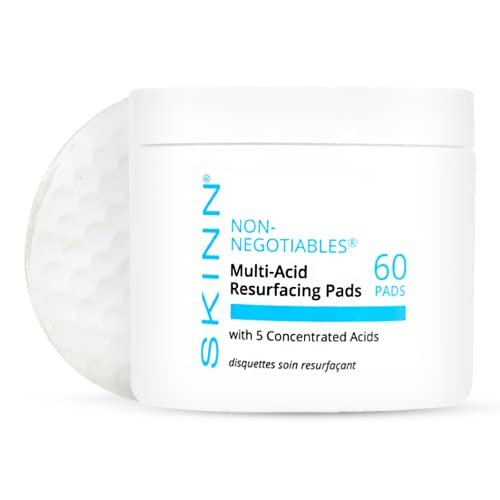 SKINN Multi-Acid Resurfacing Pads – Glycolic, Lactic & Salicylic Acid Exfoliating Treatment (60 Pads) Avelisse