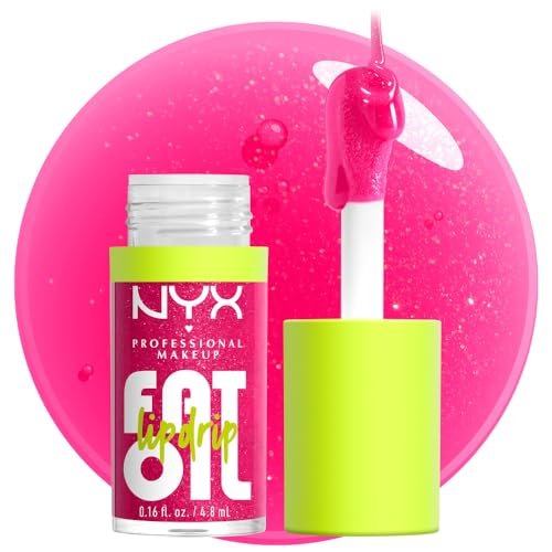 NYX PROFESSIONAL MAKEUP Fat Oil Lip Drip - Supermodel (Shimmering Magenta) | Moisturizing Lip Oil Gloss | Vegan Tinted Formula | Up to 12 HR Hydration - görsel 2