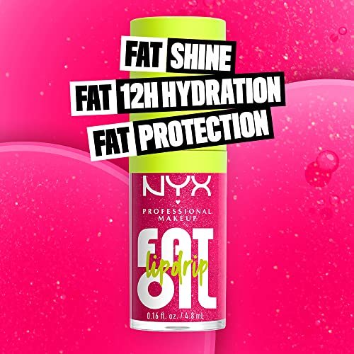 NYX PROFESSIONAL MAKEUP Fat Oil Lip Drip - Supermodel (Shimmering Magenta) | Moisturizing Lip Oil Gloss | Vegan Tinted Formula | Up to 12 HR Hydration - görsel 4