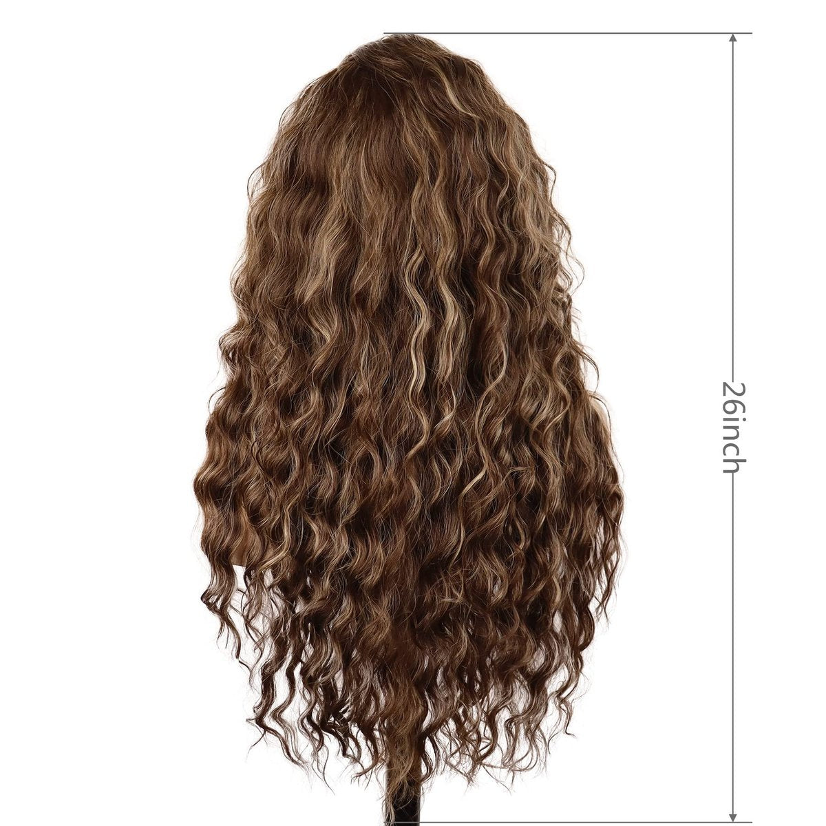 GNIMEGIL Long Wavy Wigs for Women - Brown Mixed Blonde Ombre Curly Wig with Loose Part Wave Fluffy Hairline Natural Looking Synthetic Hair for Daily Party Halloween Costume - görsel 3