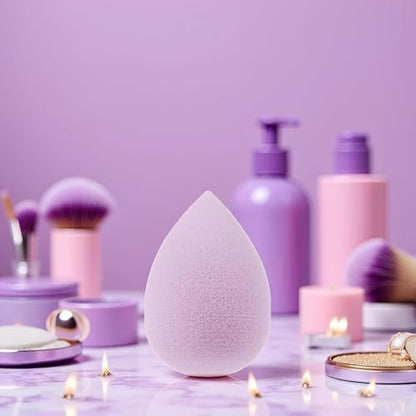 6-Piece Mini Makeup Sponge Set – Small Black Beauty Blender for Foundation, Concealer, Powder, Highlight & Eye Shadow (Purple)