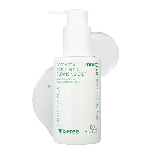 innisfree Green Tea Amino Acid Cleansing Oil – Hydrating Face Wash & Makeup Remover with Jojoba, 5.07 Fl Oz Avelisse