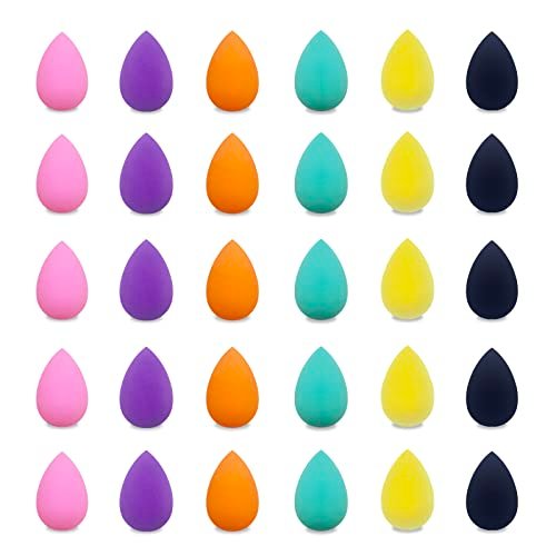 GFOUNS 30-Piece Mini Makeup Sponge Set – Multi-Colored Foundation Blending Sponges for Flawless Application - görsel 2