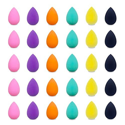 GFOUNS 30-Piece Mini Makeup Sponge Set – Multi-Colored Foundation Blending Sponges for Flawless Application