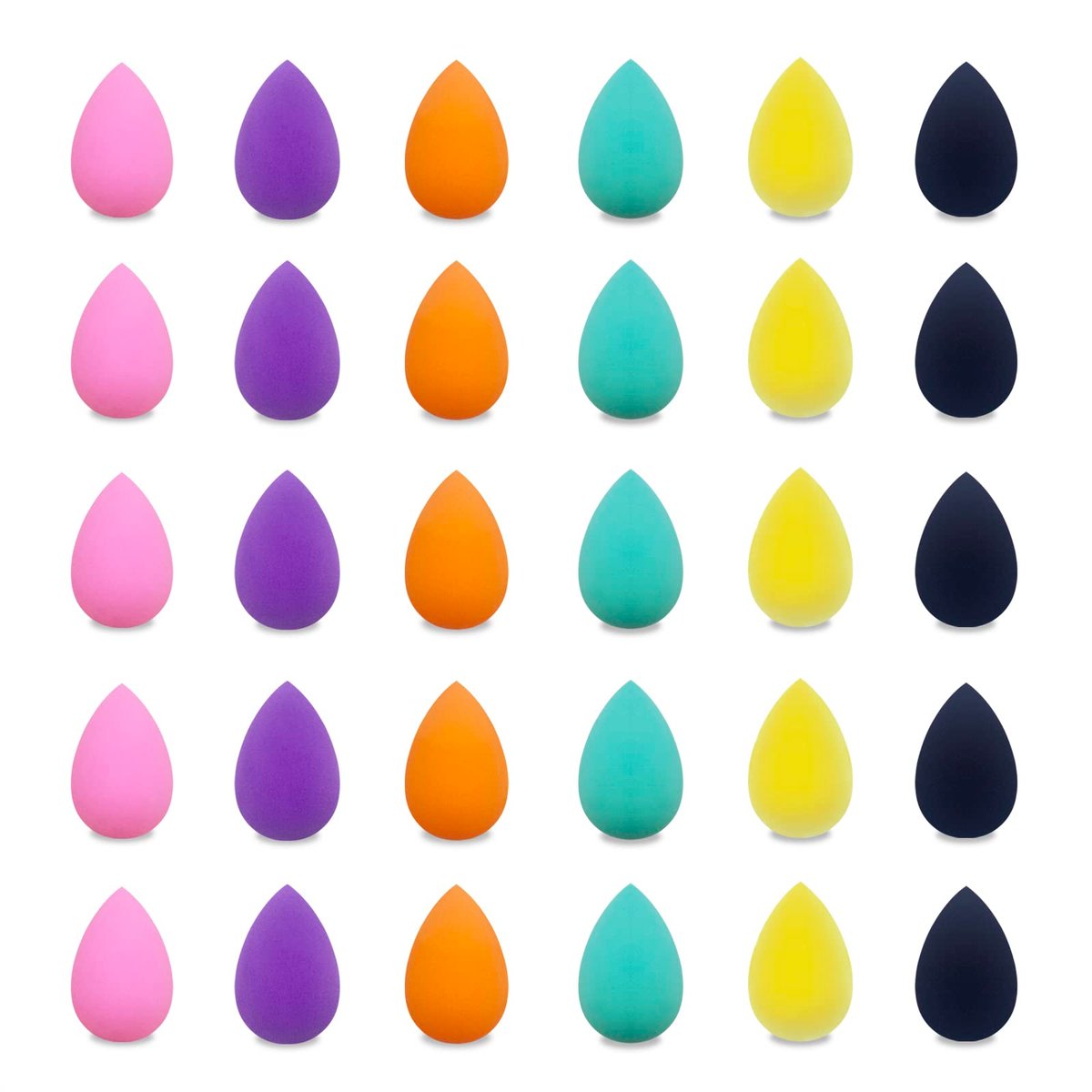 GFOUNS 30-Piece Mini Makeup Sponge Set – Multi-Colored Foundation Blending Sponges for Flawless Application - görsel 1