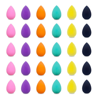 GFOUNS 30-Piece Mini Makeup Sponge Set – Multi-Colored Foundation Blending Sponges for Flawless Application