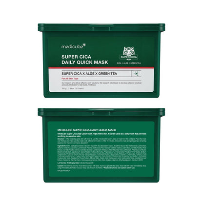 Medicube Super Cica Daily Quick Facial Masks - 30 Sheets, 88% Cica, Soothing & Hydrating, Vegan, Korean Skincare Avelisse