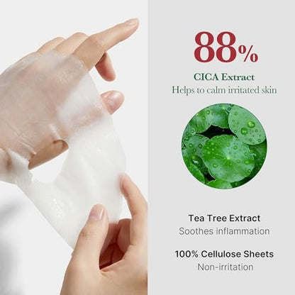Medicube Super Cica Daily Quick Facial Masks - 30 Sheets, 88% Cica, Soothing & Hydrating, Vegan, Korean Skincare Avelisse