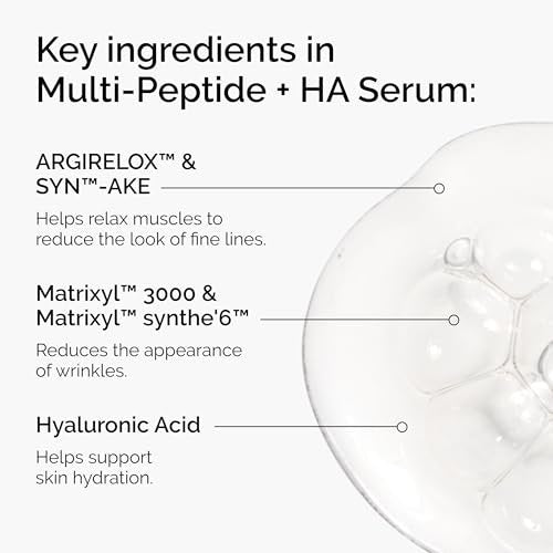 The Ordinary Multi-Peptide + Hyaluronic Acid Serum for Crow's Feet, Elasticity & Firmness, 1 Fl Oz Avelisse