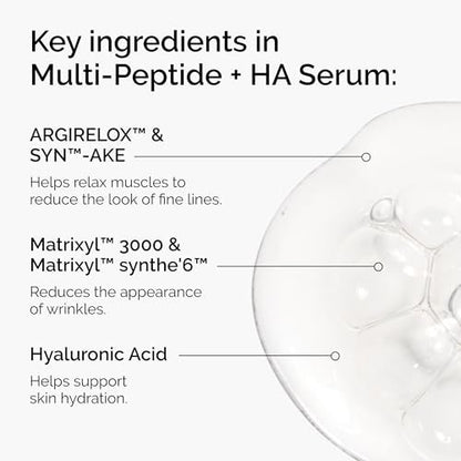 The Ordinary Multi-Peptide + Hyaluronic Acid Serum for Crow's Feet, Elasticity & Firmness, 1 Fl Oz Avelisse