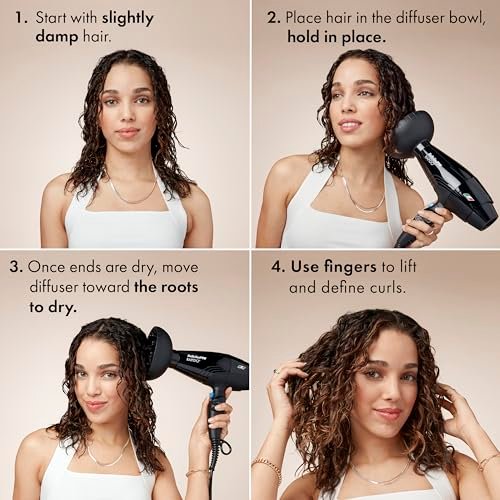 BaBylissPRO Nano Titanium Rapido 2000-Watt Hair Dryer – Professional Black Blow Dryer for Fast, Frizz-Free Styling Avelisse