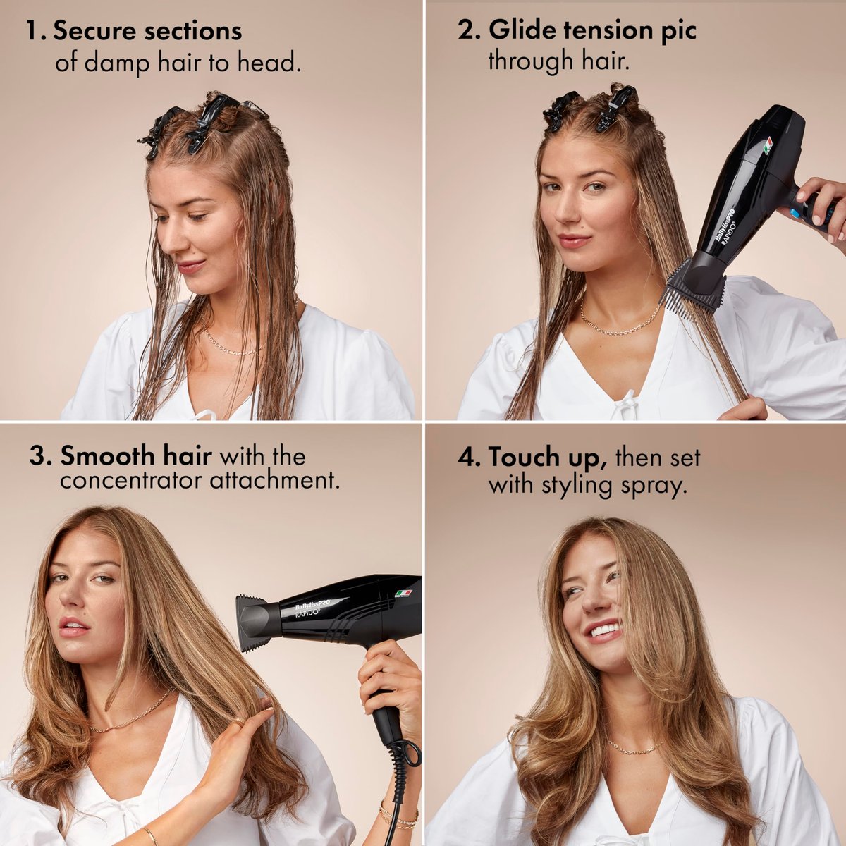 BaBylissPRO Nano Titanium Rapido 2000-Watt Hair Dryer – Professional Black Blow Dryer for Fast, Frizz-Free Styling Avelisse