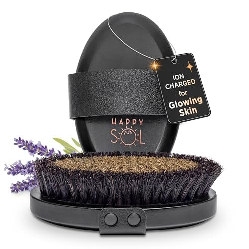 Copper Dry Brushing Body Brush for Lymphatic Drainage by HAPPY SOL - Ion Charged Copper Bristles for Glowing Skin, Improve Blood Circulation and Reduce Stress Avelisse