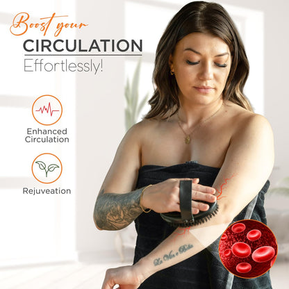 Copper Dry Brushing Body Brush for Lymphatic Drainage by HAPPY SOL - Ion Charged Copper Bristles for Glowing Skin, Improve Blood Circulation and Reduce Stress Avelisse