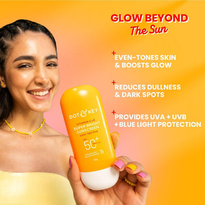 DOT & KEY Vitamin C + E Sunscreen SPF 50 | Water-Light Liquid Sunscreen for Face | UVA/UVB & Blue Light Protection | All Skin Types | 50g (1.76 oz) Avelisse