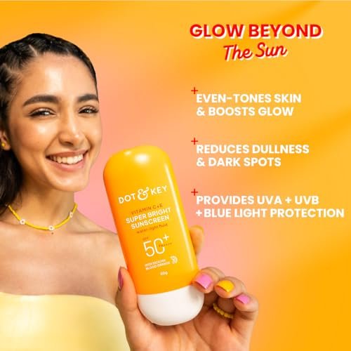 DOT & KEY Vitamin C + E Sunscreen SPF 50 | Water-Light Liquid Sunscreen for Face | UVA/UVB & Blue Light Protection | All Skin Types | 50g (1.76 oz) Avelisse