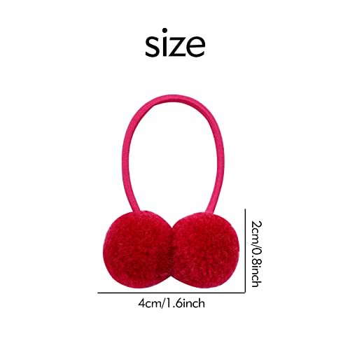 Dizila 48 Pieces Candy Colors Small Fuzzy Pompom Hair Ties for Baby Girls Kids Avelisse