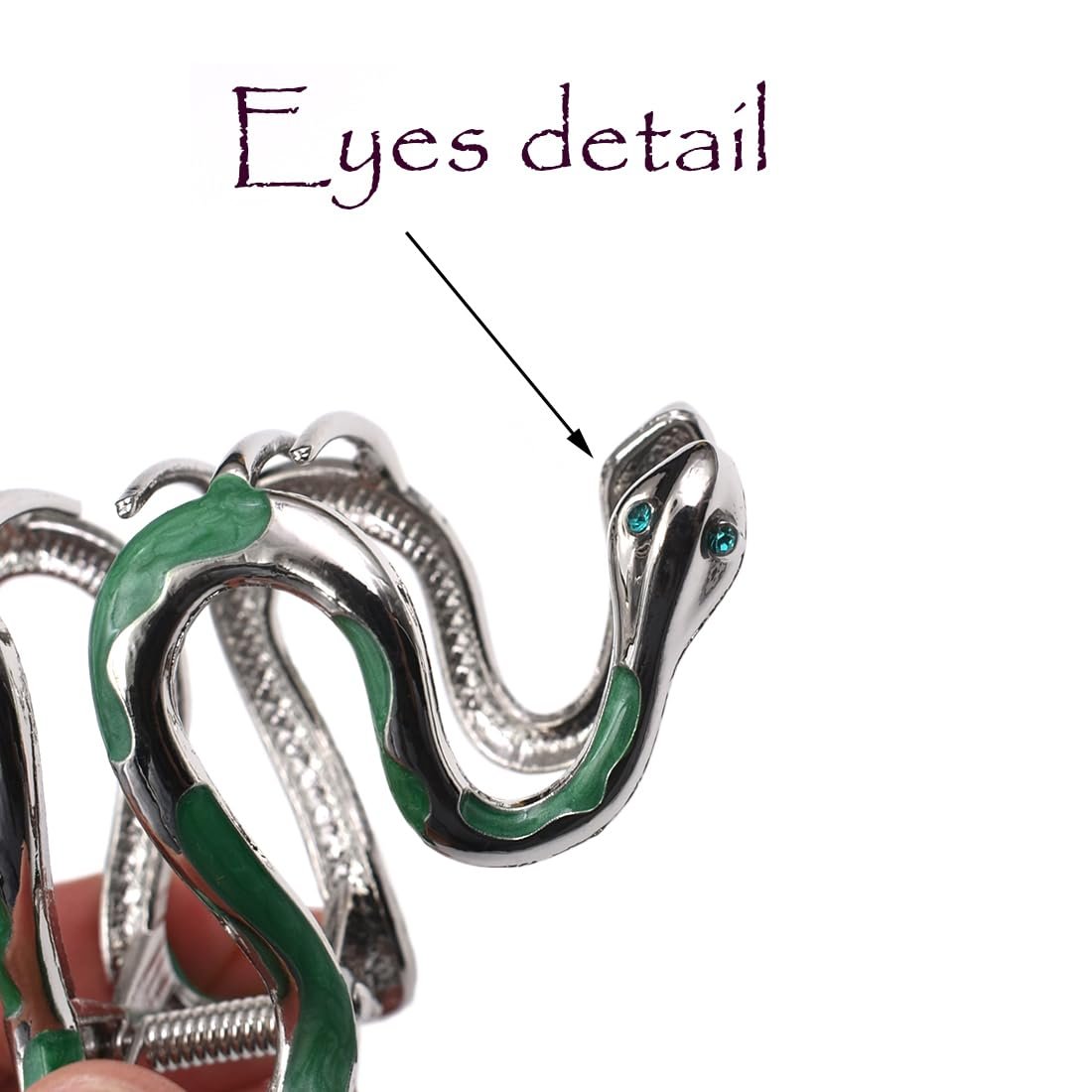 Fashionable Green Snake Design Metal Hair Claws - Non Slip 4.3" Big Hair Clips for Women Girls Gothic Halloween - görsel 9