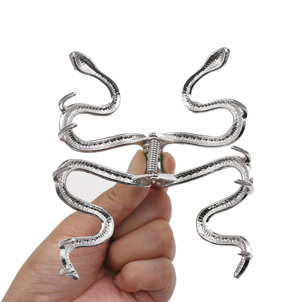 Fashionable Green Snake Design Metal Hair Claws - Non Slip 4.3" Big Hair Clips for Women Girls Gothic Halloween - görsel 7