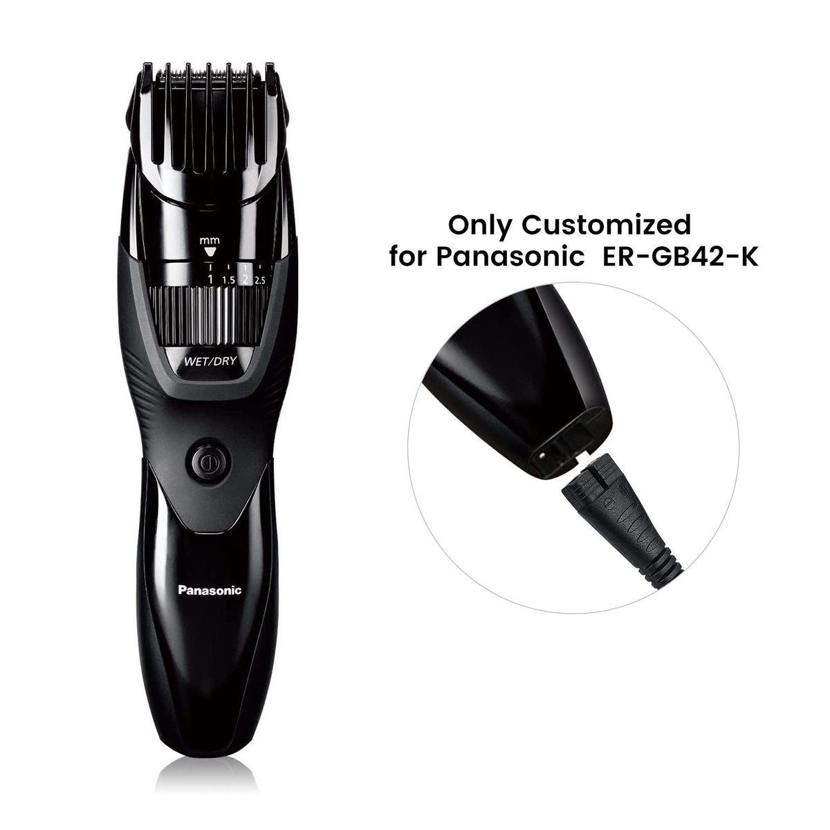 Charger Replacement for Panasonic Shaver ER-GB42-K, Charging Cable for Beard Trimmer, with Cleaning Brush - görsel 3