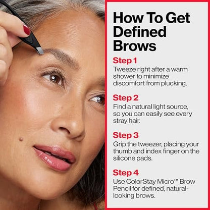 Revlon Comfort and Control Tweezer - Wide Grip Eyebrow Tweezer for Precise Hair Removal