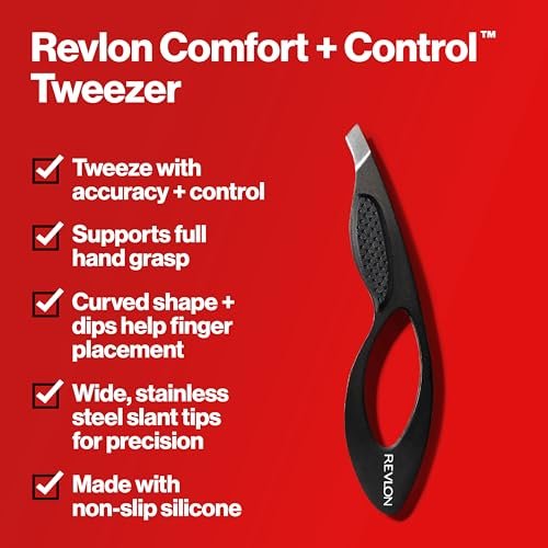 Revlon Comfort and Control Tweezer - Wide Grip Eyebrow Tweezer for Precise Hair Removal - görsel 7